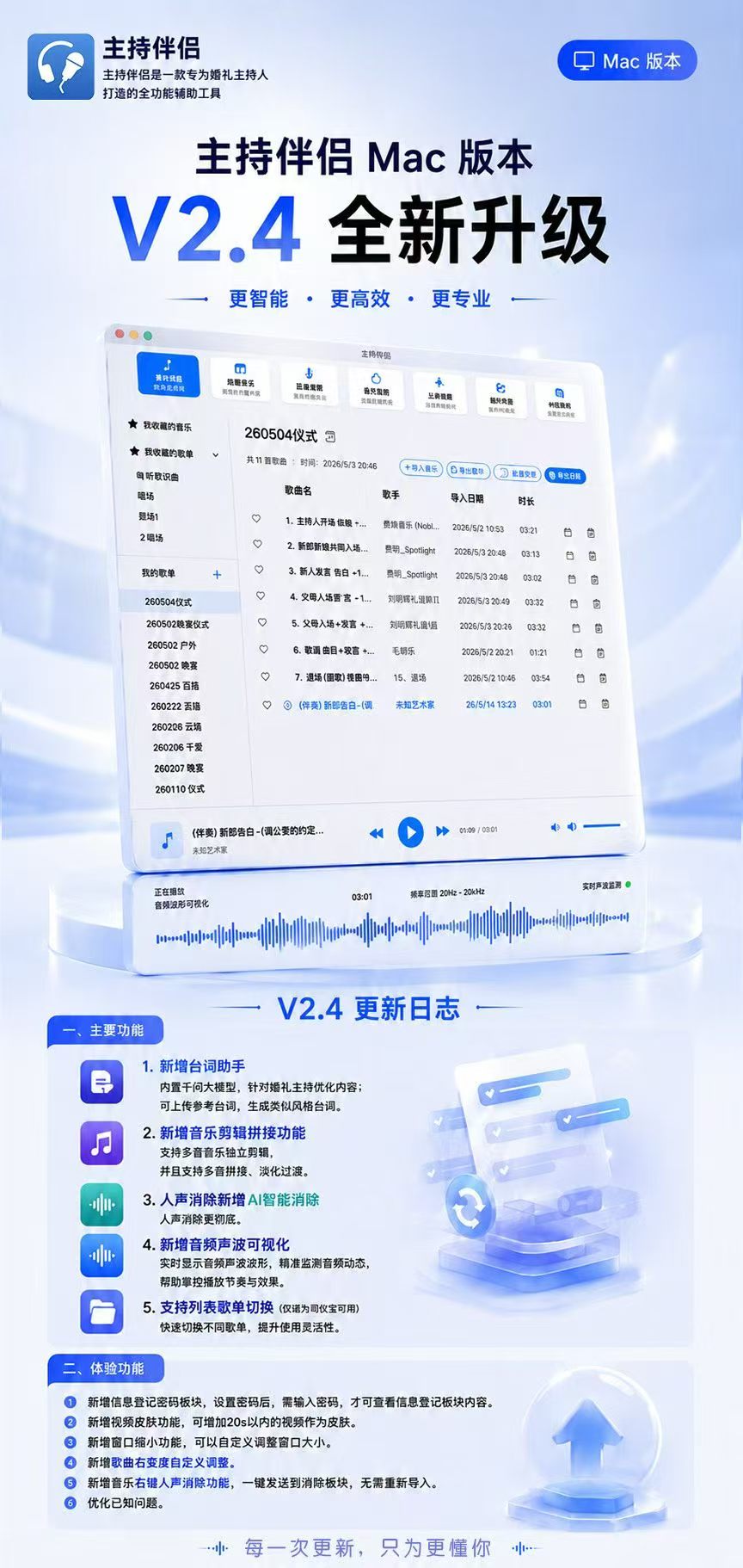 主持伴侣 Mac 版本 V2.4 更新海报